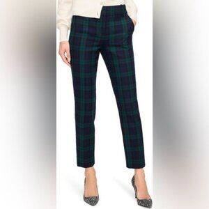 J. CREW Women's EUC Cameron Black Watch Tartan Plaid Wool Crop Pant | Size 14